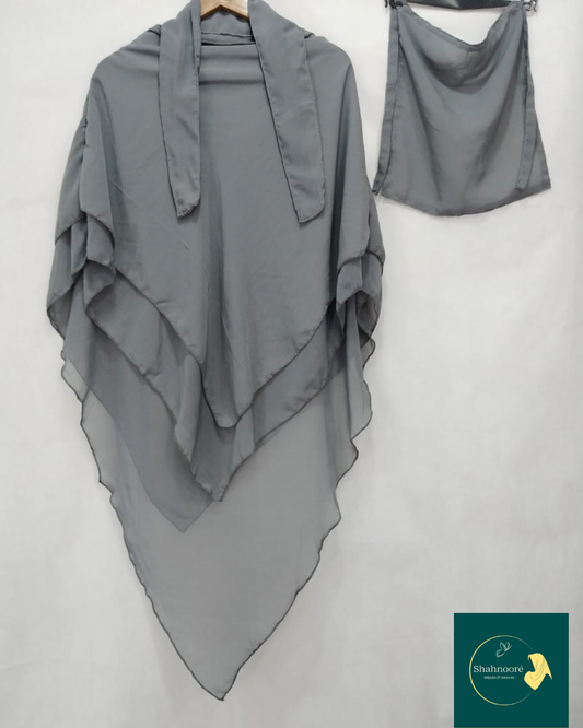 3 Layer Premium Khimar (Grey)