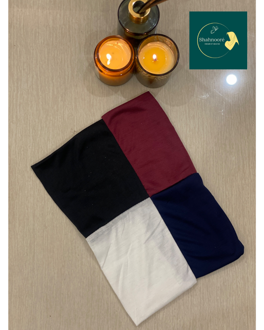 4 In 1 colour Hijab cap