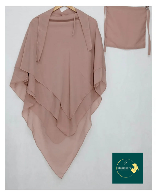 3 Layer Premium Khimar (Pink)