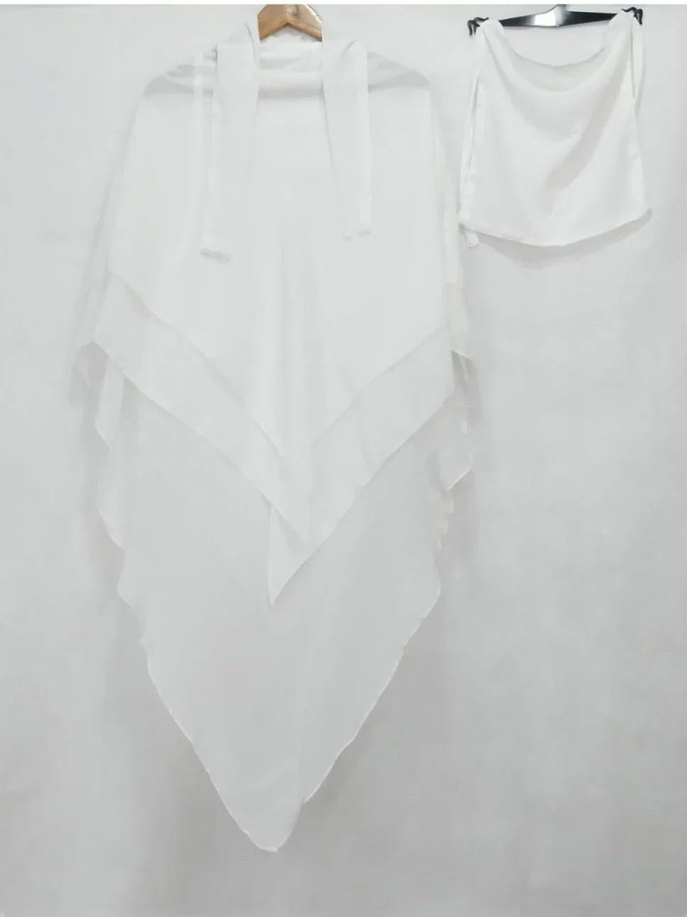 3 Layer Premium Khimar (White)