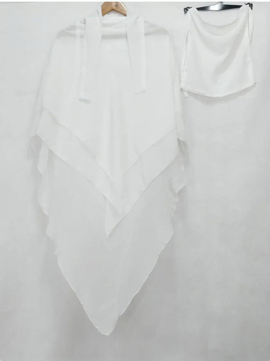 3 Layer Premium Khimar (White)
